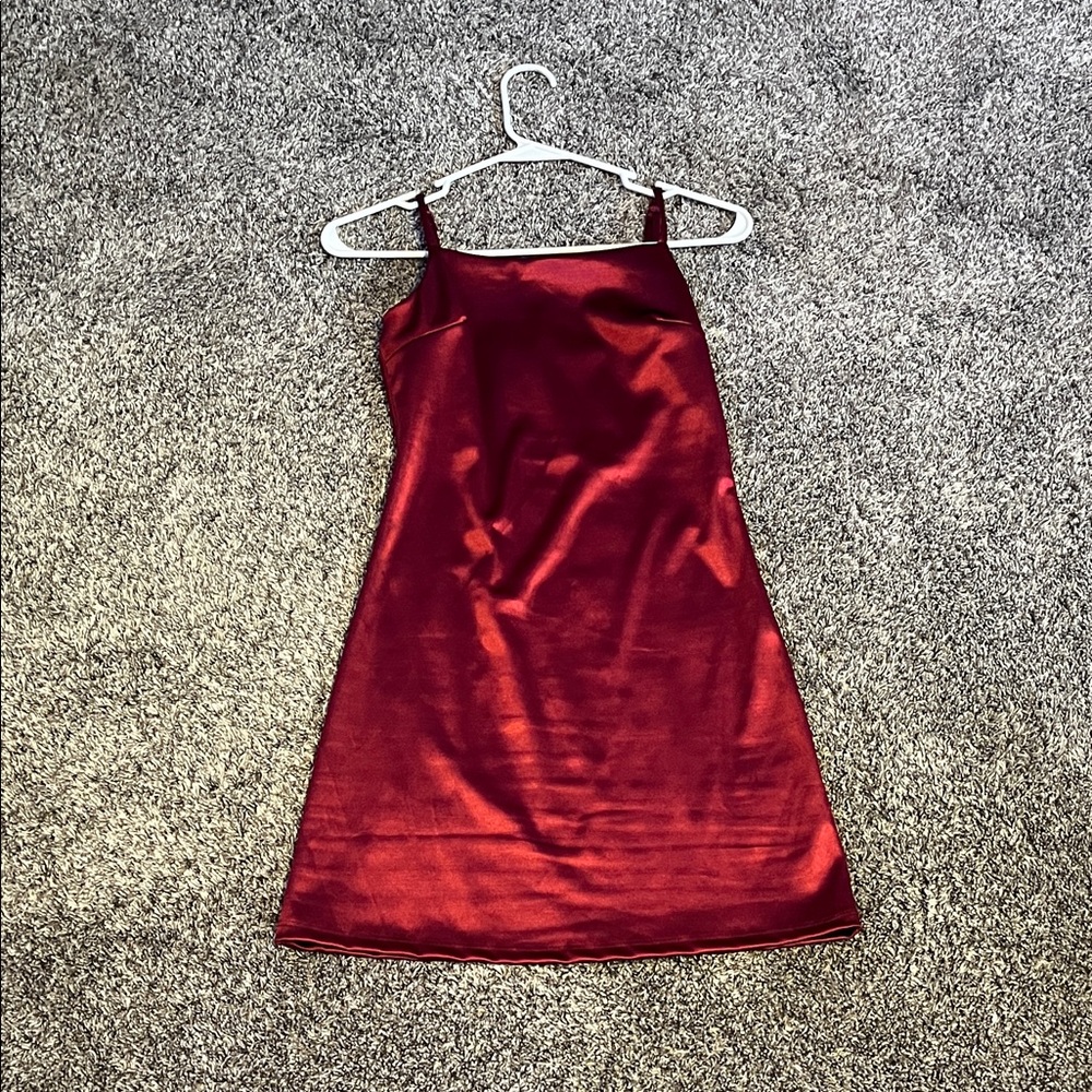 Elegant Red Satin Dress